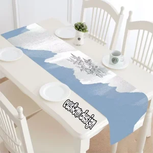 Custom Sublimation Cotton Linen Dinning Logo Or Your Text Personalized Table Cloth Runners