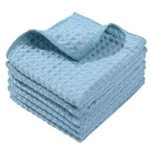 Custom Sublimation Waffle Weave Eco Friendly 300gsm Microfiber Quick Dry Reusable Embroidered 40x40cm Square Kitchen Tea Towel