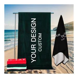 Custom Summer Beach Towel with Logo Custom Printed Sand Resistant Personalized Large Beach Towel Microfiber