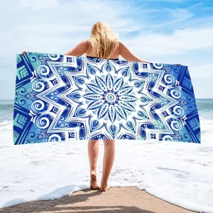 Custom Summer Sand Beach Hotel Resort Towel Digital Print Microfiber Seaside Pool Swimming Quick dry Towels
