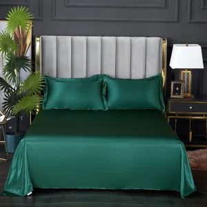 Custom Summer Solid Color Washed Ice Silk Flat Sheet king Queen Size Home Hotel Skin Friendly Soft Double Bed Sheet