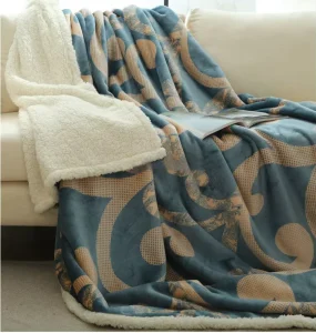 Custom Super Soft Thick Double Layer Winter Warm Flannel Sherpa Fleece Throw Blanket Custom Raschel Blanket