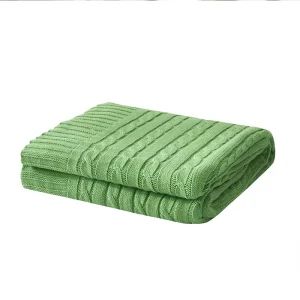 Custom Super Soft Thick Weighted White Gray Knit Blanket for Bed