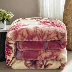 Custom Super Soft Winter Print Luxury Over 1ply 2 Ply 8kg Korean Minky Double Raschel Fleece Throw Blankets