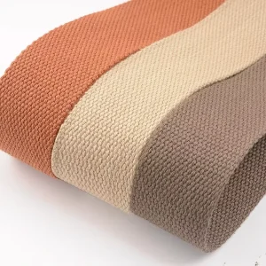 Custom Sustainable 100% Recycled Cotton Textile Canvas Webbing Tape Heavy Thickness Multi-color Strap With High Tenacity Feature