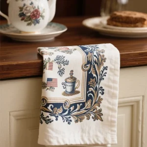 Custom Tea Towel Cotton Kitchen Towel Personalized Logo Printed Restaurant Home Decor Gifts Use Kitchen Towel