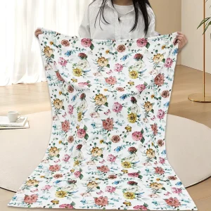 Custom Throw Blanket All Season Use Personalized Gifts Digital Printed Flannel Skin Friendly Polyester Modern Design