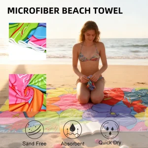 Custom Towel Sublimation Printed Recycled Microfiber Sport Towels Comfortable Novelty Beach Towels