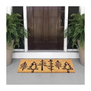 Custom Trees Design Coco Coir Door Mat Coconut Fiber Doormat With Pvc Backing