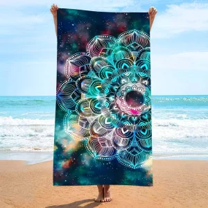 Custom Tropical Cartoon Digital Print Beach Towels Polyester Quick Dry Lightweight Multifunctional Adult Summer Travel