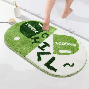 Custom Tufted Rug Cute Funny Bath Mat Washable Absorbent Shower Rug Microfiber Bath Mat