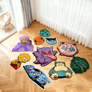 Custom Tufted Rug Handmade Anime Aesthetic Rug Funny Shape Carpet 3D Visual Door Mat for Living Room Bedroom Decor