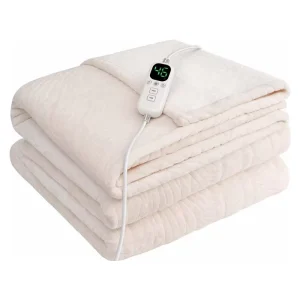 Custom Twin Queen King Size Electric Heated Blanket Soft Flannel Fleece Smart Control Adjustable Thermostat Winter Home Use