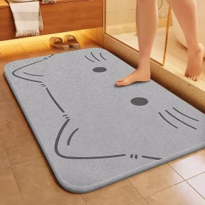 Custom UV Print Patterns Diatomite Stone Bath Mat Non Slip Super Absorbent Quick Dry Shower Floor Mat for Bathroom Tub Kitchen