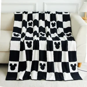 Custom Ultra Soft Cozy Red Animal Print Woven 100% Polyester Anti-Pilling Throw Blanket for Couch Sofa Bed