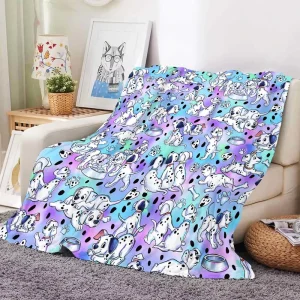 Custom Ultra Soft Warm All Season Digital Printed Flannel Knitted Fleece Blankets Eco Friendly Cute Dogs Decorative Throws