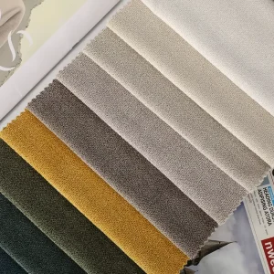 Custom Velvet Sofa Fabric for Luxury Home Textile Knitted Plain Yarn Dyed for Living Room Sofas Couches Furniture