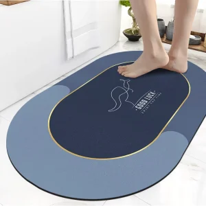 Custom Vintage Diatom Mud Bath Rug Rubber Backing Non Slip Floor Mat Bath Carpet Diatomite Non Slip Bath Towel Tub Mat