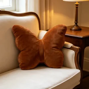 Custom Vintage Luxury Butterfly Plush Pillow Irregular Sofa Cushion with Detachable Inner Core Decorative Throw Pillow for Home