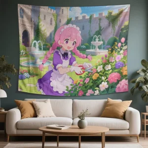 Custom Vintage Printed Woven Microfiber Tapestry Wall Hanging Eco-Friendly Washable Home Decor