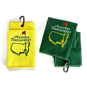 Custom Waffle Golf Towel 40x60cm Custom Embroidered Logo Golf Towel With Metal Clip Golf Accessory Gift