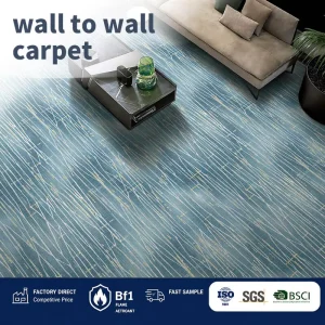 Custom Wall to Wall Broadloom Carpet Fire Resistant Hospitality Flooring Carpet for Construction Engineering