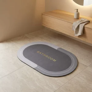 Custom Water Absorbing Bathroom Shower Mat Diatom Mud Bath Mat Quick Dry Non Slip Bath Mat with Logo Printing