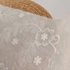 Custom Water Soluble Lace 100% Cotton Eyelet Fabric Embroidered Fabric Cotton Embroidery Wedding Dress Fabric