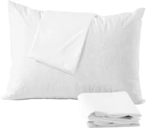 Custom Waterproof Bed Pillow Protector Breathable Soft Cotton Terry Pillow Covers Cases With Zipper Bed Bug and Dust Mite Proof