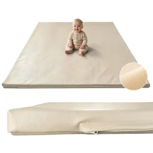 Custom Waterproof PU Leather Floor Carpet with Removable Cover Sponge Baby Play Mat Non slip Yoga Exercise Area Rug