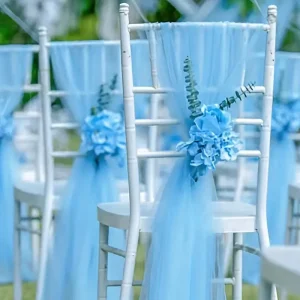 Custom Wedding Chair Flowers Silk Artificial Flower Chair Back Decoration Chair Sashes Faux Flower Arrangement