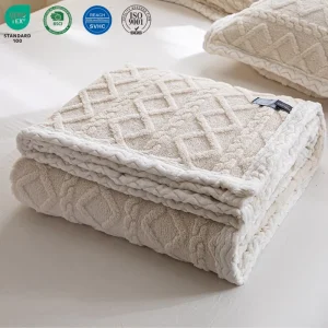 Custom Winter Blanket for Double Bed White Warm Fleece Bedroom Home Textile Coral Fleece Throw Blanket