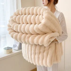 Custom Winter Sofa Bedding Living Room Plain Dyed Flannel Throw Blanket Modern Solid Thick Fleece Anti Dust Mite