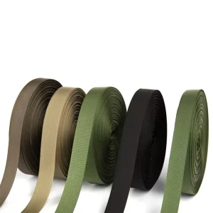 Custom Woven 1 Inch Nylon Black Color Flat Weave Thick Training Polyester Strap Binding Tape Webbing