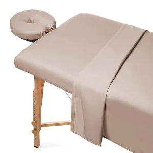 Custom Woven 100% Polyester 190gsm Modern Bed Sheet Bed Cover Pillowcase 3-Piece Set for Eyelash Massage Beauty Salon Beauty