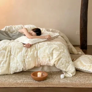 Custom Woven 100% Polyester 4-Piece Bed Sheet Set Foliage Simple Water-Resistant Winter Home Textile