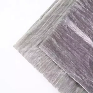 Custom Woven 100% Polyester Upholstery Velvet 9000 Dyed Gray Solid Color Chinese Pleated Velvet Fabric for Clothing