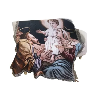 Custom Woven Eco-Friendly Portable Tapestry Jacquard Throw Blanket for Picnic Travel Home & Hotel Use