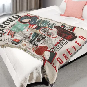 Custom Woven Jacquard Decorative Bedding Throw Blanket for Picnic & Camping Four Seasons Use