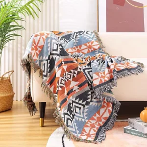 Custom Woven Jacquard Tapestry Throw Rug Floral Geometric Cartoon Pattern Picnic Blanket Anime for Camping Picnics Sofa Airplane