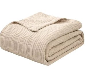 Custom Woven Large Size Adult Organic Cotton Muslin Comforter King/Queen Size Four Seasons Bedding Blanket