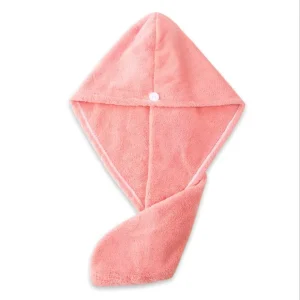 Custom Woven Microfiber Hair Drying Towel Quick Dry Coral Hair Turban Wrap Premium Haircare Accessory