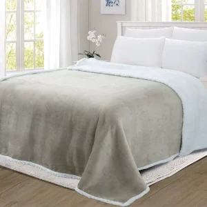 Custom Woven Super Soft Fluffy Cozy Comfortable Warm Four Seasons Solid Color Flannel Sherpa Fleece Throw Blanket