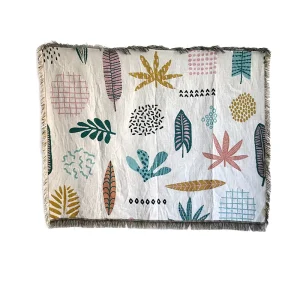 Custom Woven Throw Blanket Low Moq Jacquard Cotton Blankets for Home Decor
