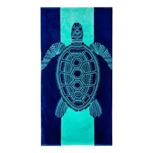 Custom XL (31×63) Tropical Blue Beach Towel for Kids and Adults Unique Design 100% Polyester Novelty Pattern