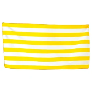 Custom Yellow and White Stripes Higher Quality Large Soft Quick Dry Terry Sports Stripe Beach Towel