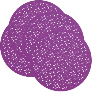 Custom logo 4pack felt table mat set round felt palcemat set