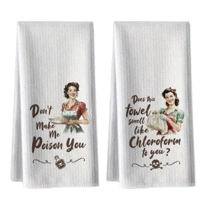 Custom logo Cotton Dish Towels for Kitchen Super Soft Quick Drying Waffle Weave Clean Tea Towel