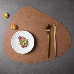 Custom logo Flatware Set Multicolor Leather American Placemat Pad Waterproof Dining Table Dinner Placemat Set