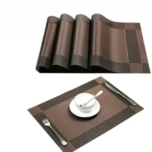 Custom logo Home Accessories Placemats Washable PVC Dining Table Mats Heat Resistant Sustainable Woven PlaceMats